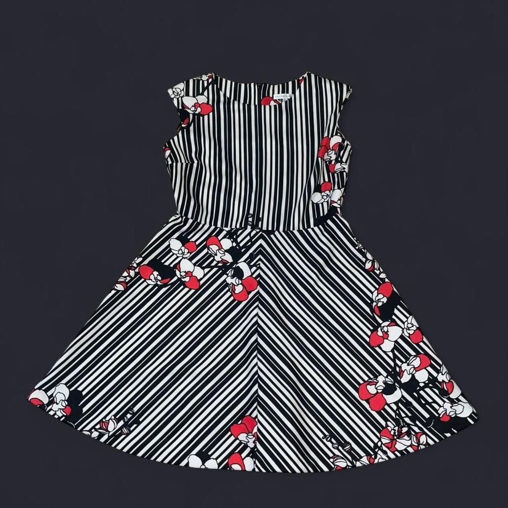 Sandra Darren Women's Black and White Dress SZ 14